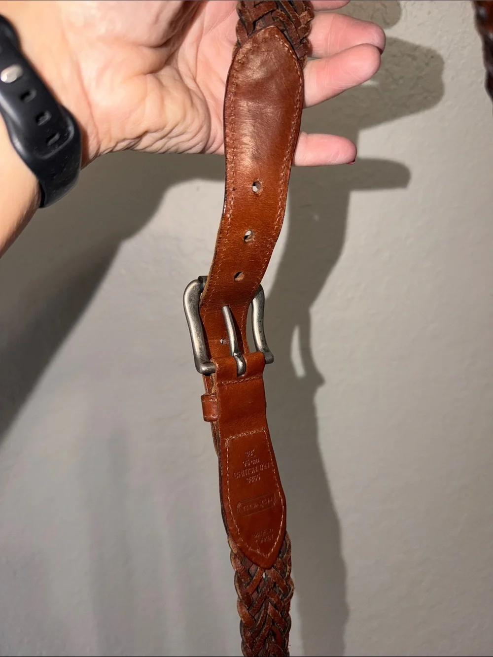 Vintage Coach leather belt braided leather classic traditional belt unisex 90s